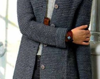 Hand-knitted coat/knitted coat. Pure wool. On order.