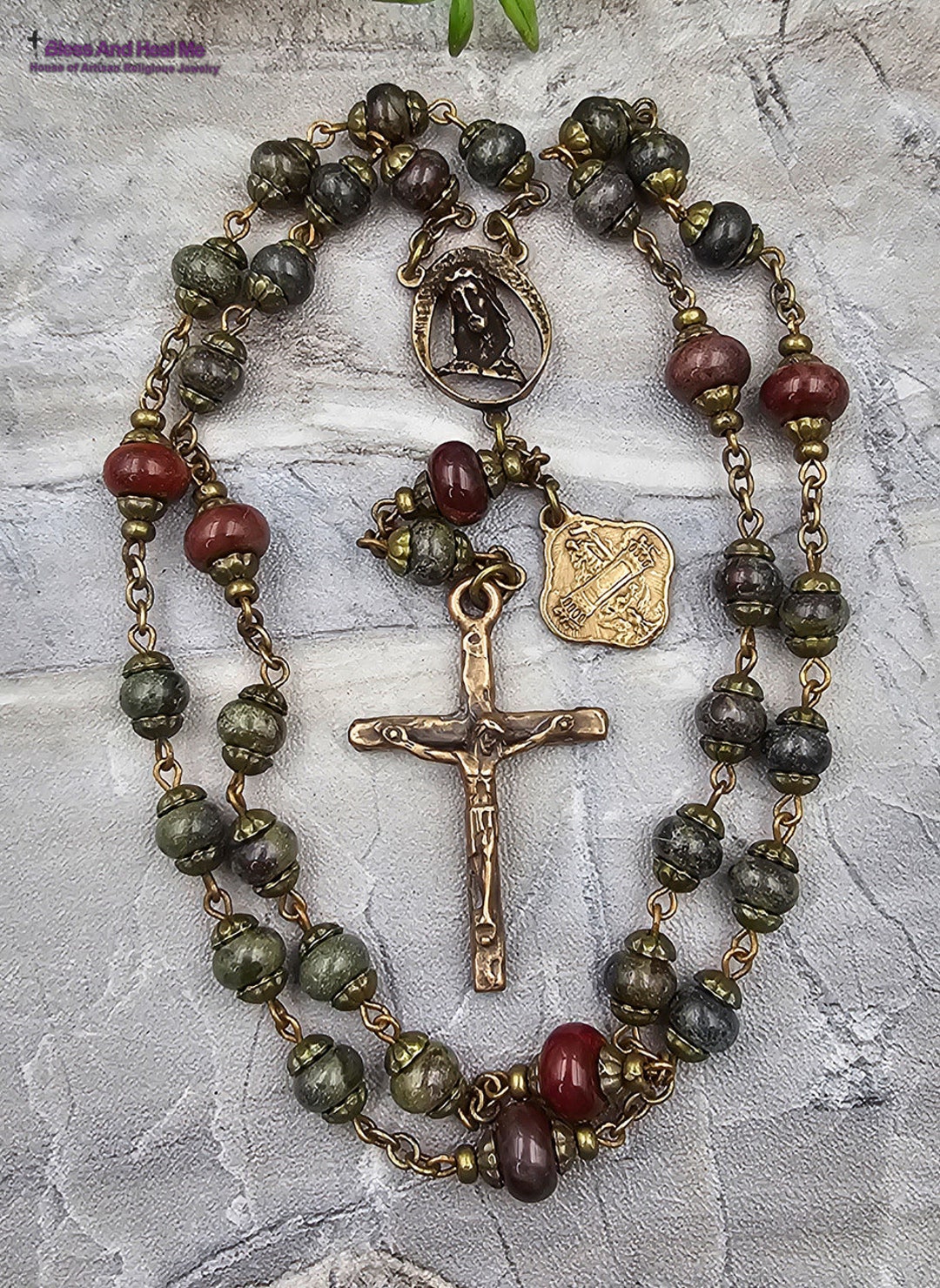Seven Wounds of Christ Sacred Blood Vintage Bronze Bloodstone Red ...