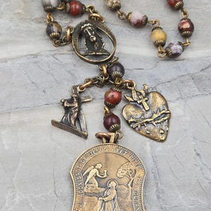 Fifteen Secret Tortures and Sufferings of Jesus Chaplet- Bronze, Agate