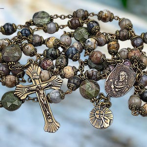 Crown of Thorns Holy Eucharist Heirloom Rosary- Heritage Bronze | Pietersite