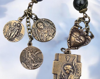 Archangels Michael, Raphael, Gabriel, Eucharist Heirloom Chaplet- Bronze|3 Beads