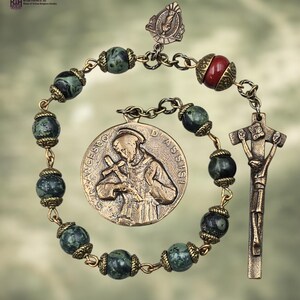 St Francis & St Chiara Heirloom Chaplet- Bronze| Kambaba Jasper