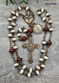 Holy Face of Jesus Sacred Bleeding Heart Chaplet -Premium Bronze| White Howlite