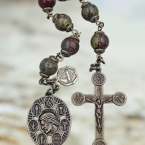 Seven Offerings of Precious Blood of Jesus Chaplet | Heritage Bronze| Bloodstone