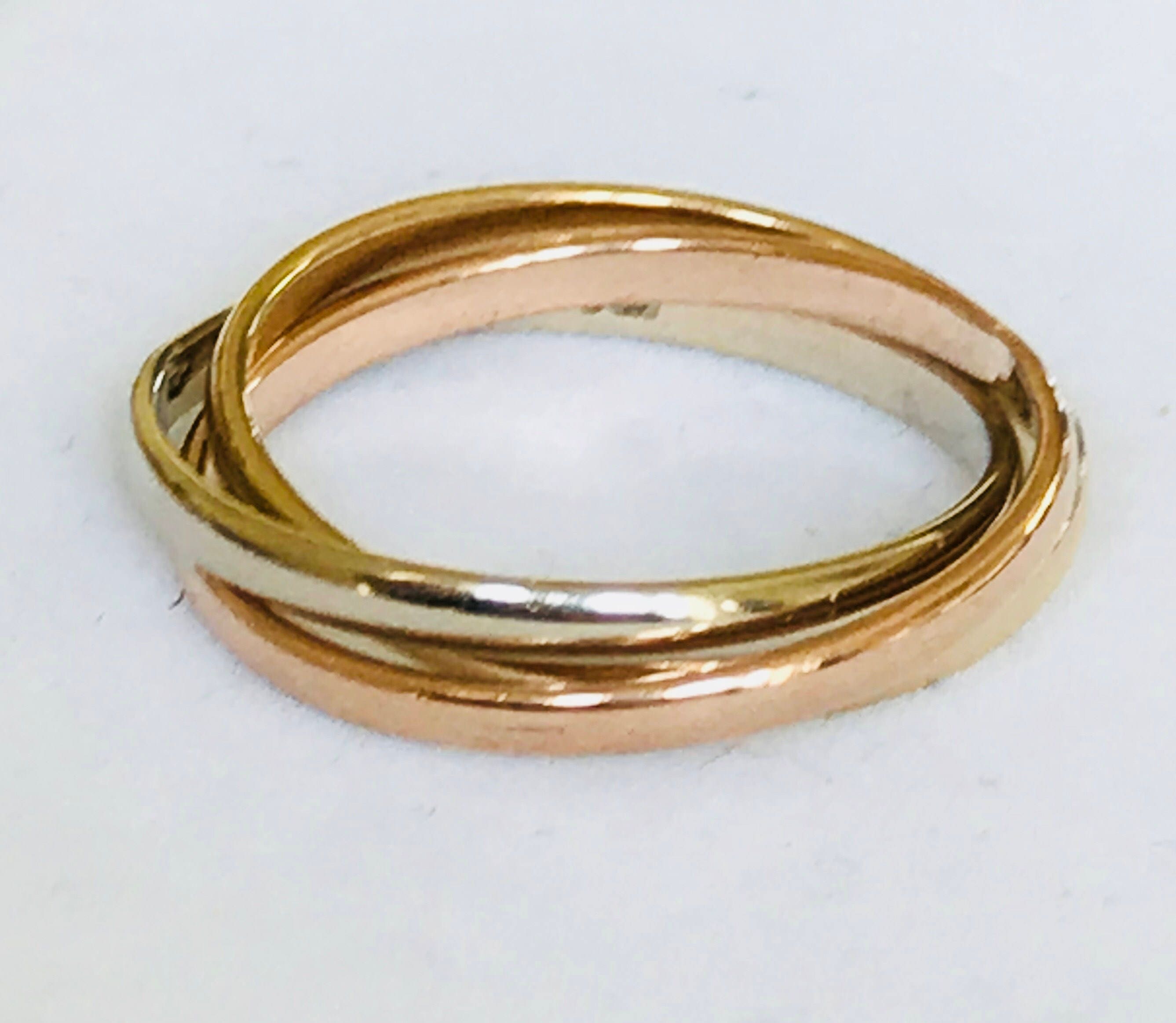 Stunning vintage 9ct gold Russian wedding ring - London 1989