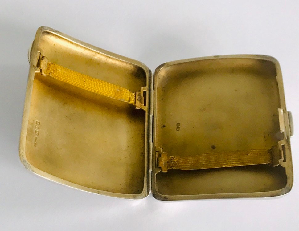 Stunning antique ornately engraved Sterling Silver cigarette case