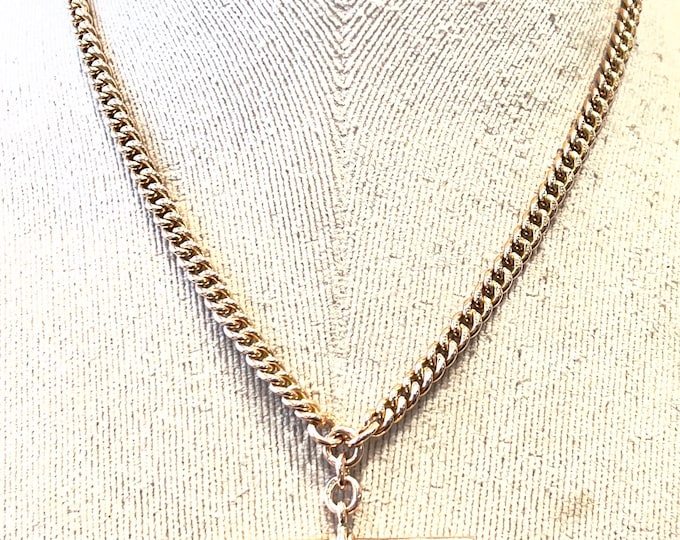 Superb antique Victorian 9ct rose gold 15 or 17.5 inch Albert necklace with t-bar pendant - hallmarked Birmingham 1894 - 31 or 34gms