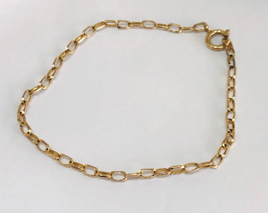 Vintage 9ct yellow gold 8 inch bracelet - fully hallmarked