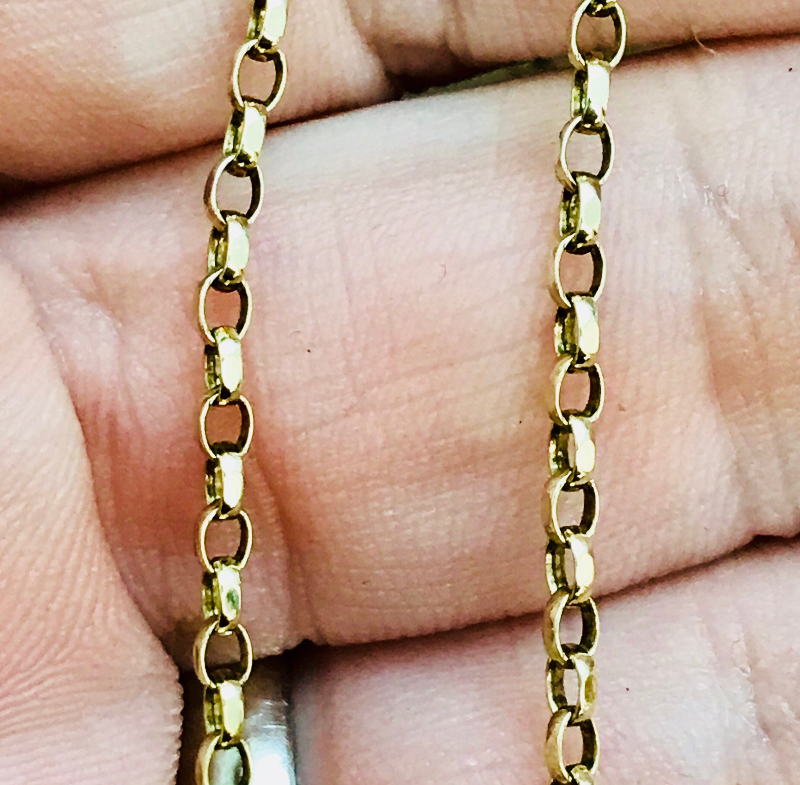 Vintage 9ct yellow gold 16 inch box link chain Birmingham 1992