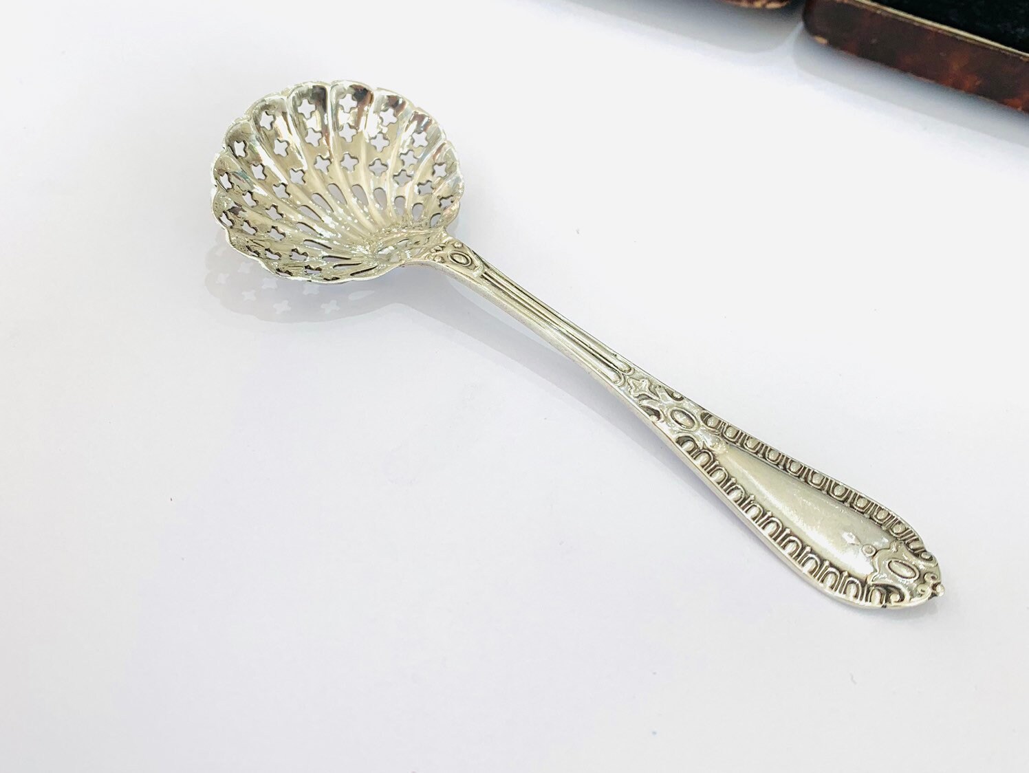 Superb antique sterling silver Sugar Sifter spoon Made in Sheffield
