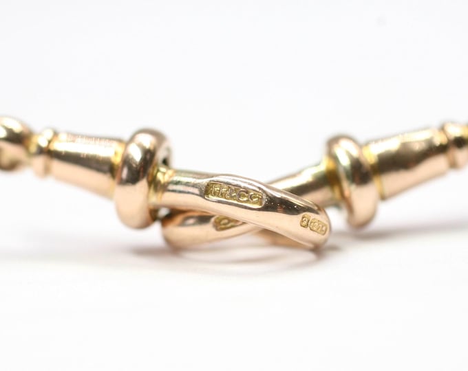 9ct rose gold matching pair of antique dog clips - hallmarked