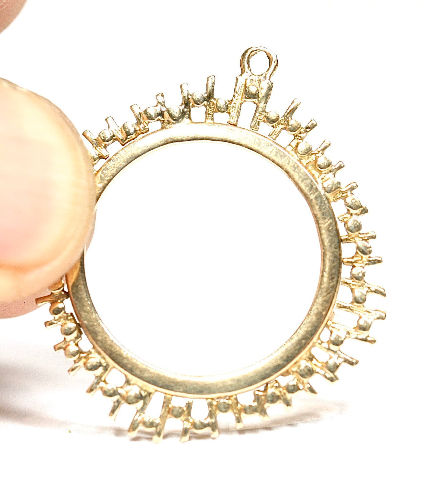 Superb vintage 9ct yellow gold full Sovereign pendant mount ...