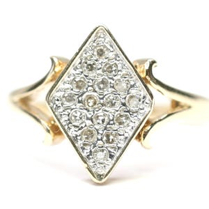 Vintage 9ct Gold Diamond Ring: Birmingham 2001, Size Q (US 8)