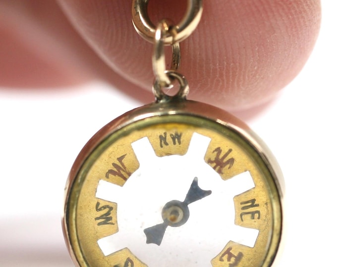 Victorian 9ct rose gold Compass - hallmarked Birmingham 1892