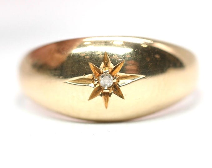 Antique 18ct gold Diamond Gypsy ring - Birmingham 1918 - size K