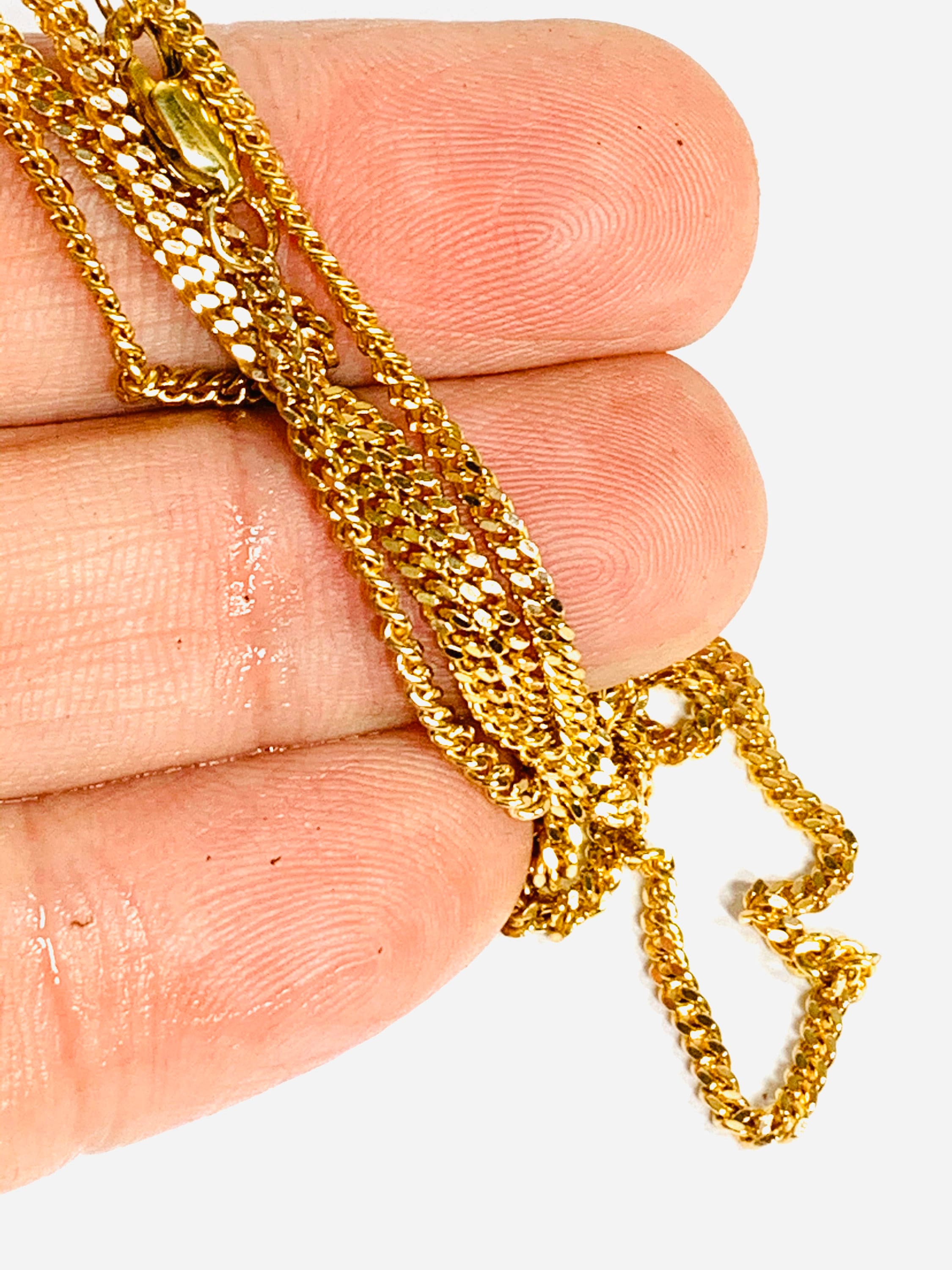 Superb vintage 9ct yellow gold 22 1/2 inch Curb link chain fully hallmarked ***Reserved***