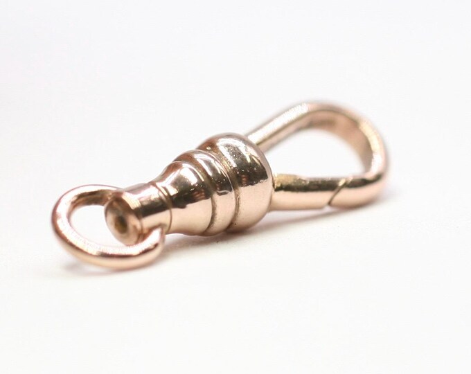 Vintage 9ct rose gold dog clip with swivel connector