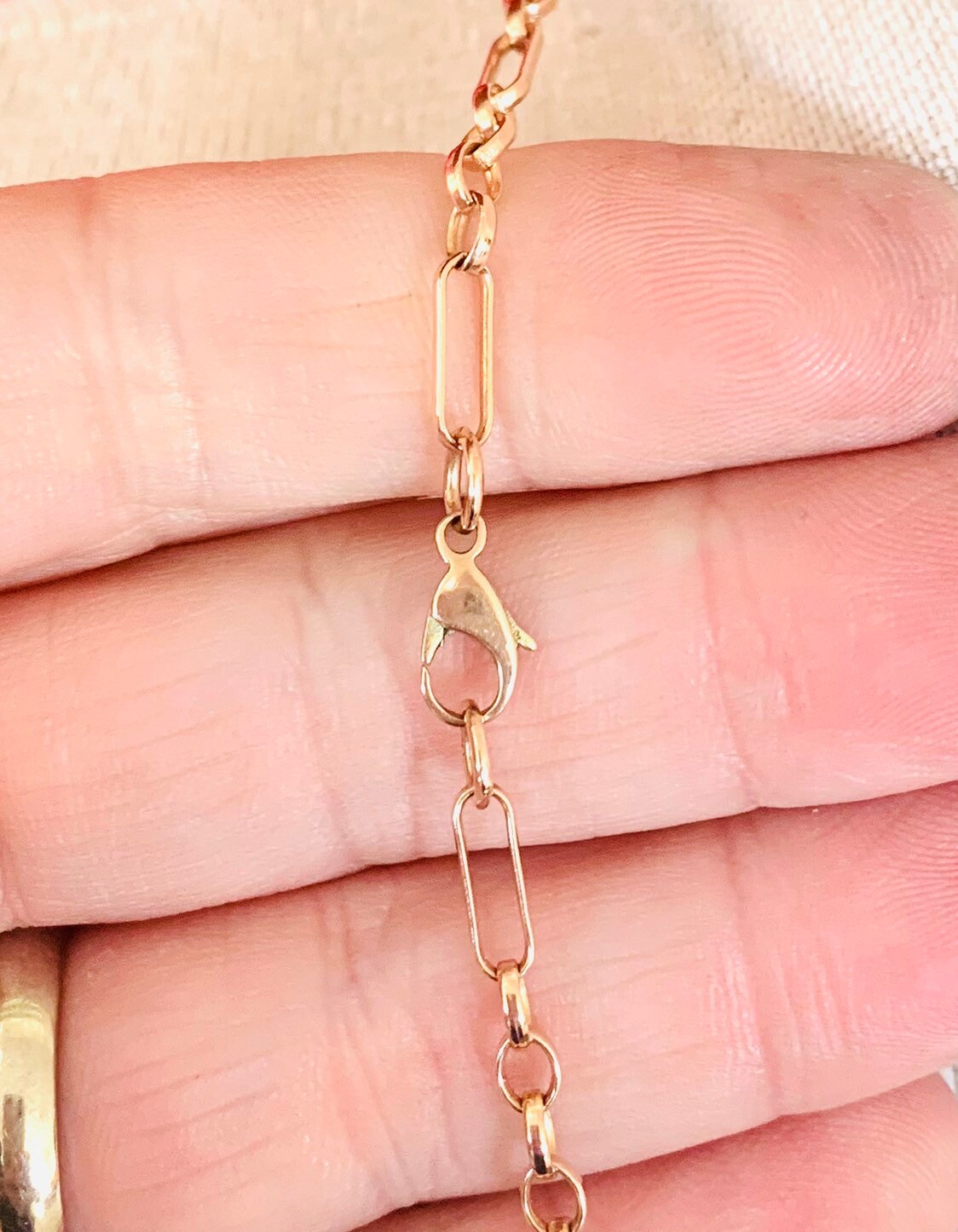 Superb vintage 9ct rose gold 21 inch t-bar necklace - hallmarked