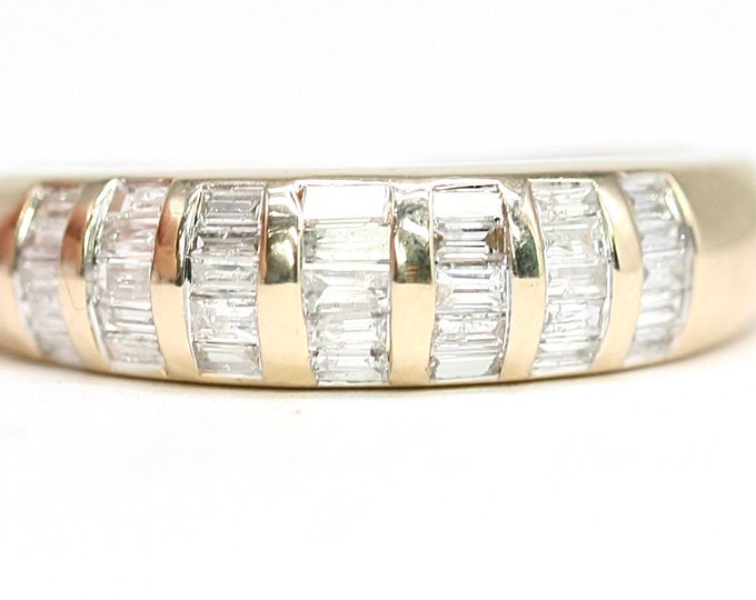 Superb sparkling vintage 9ct gold 0.50 carat Diamond ring - size R or US 8 1/2