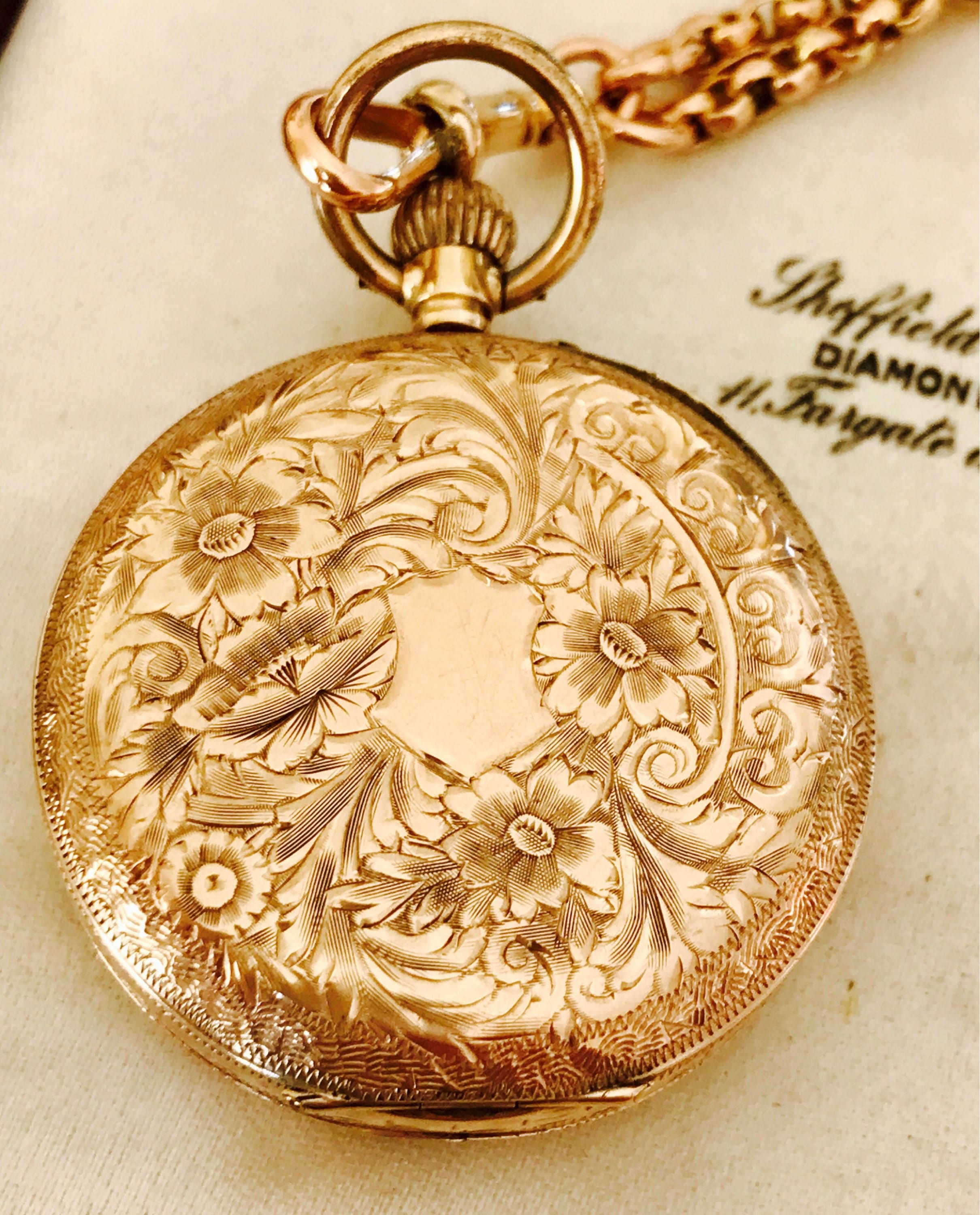 REDUCED***Fabulous antique 9ct gold ladies pocket watch in full working