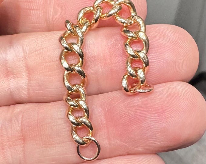 Antique 2 3/4 inch 9ct rose gold graduated curb link extension / extender - 5.1gms