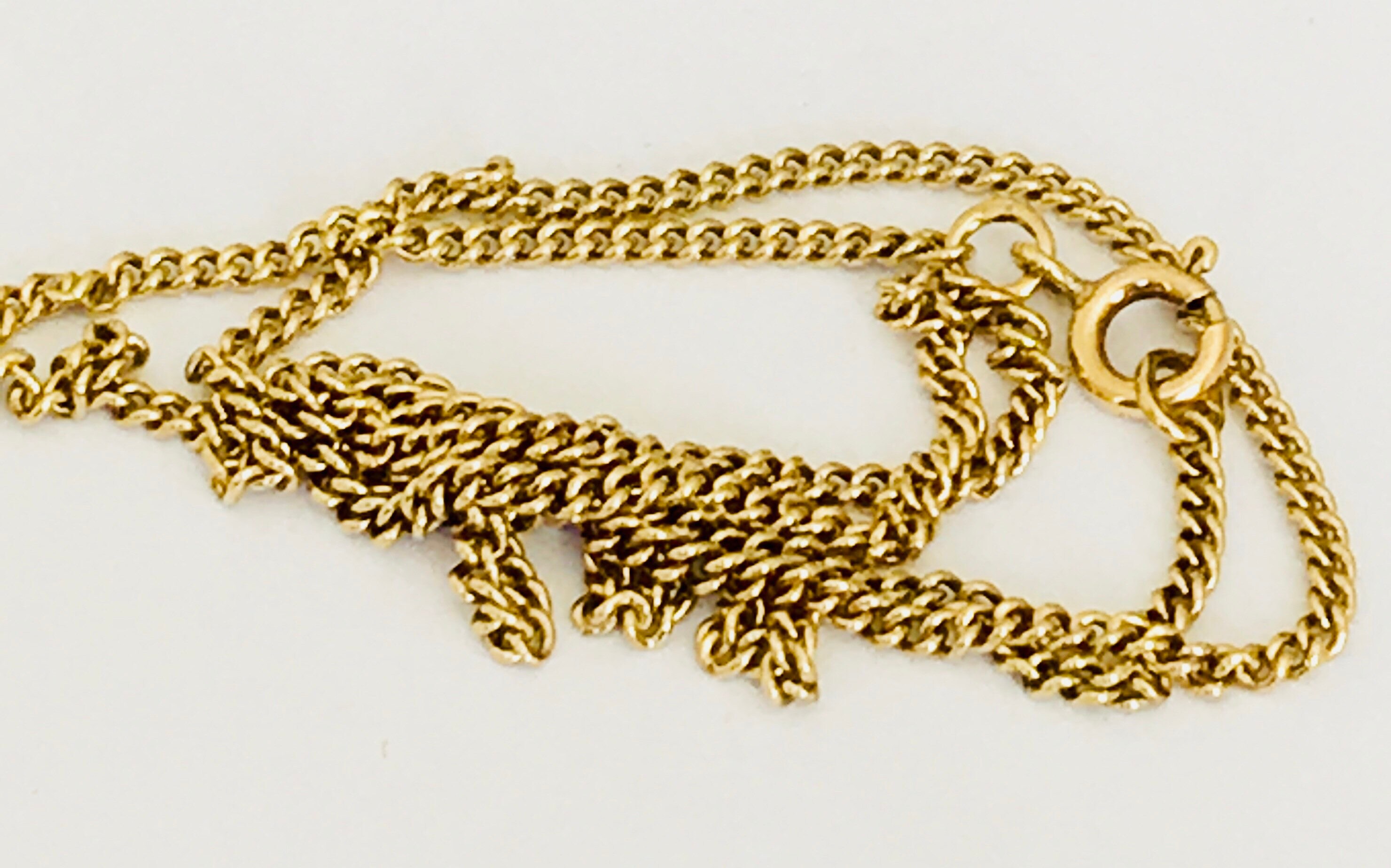 Vintage 9ct Gold 16 Inch Gold Chain Fully Hallmarked
