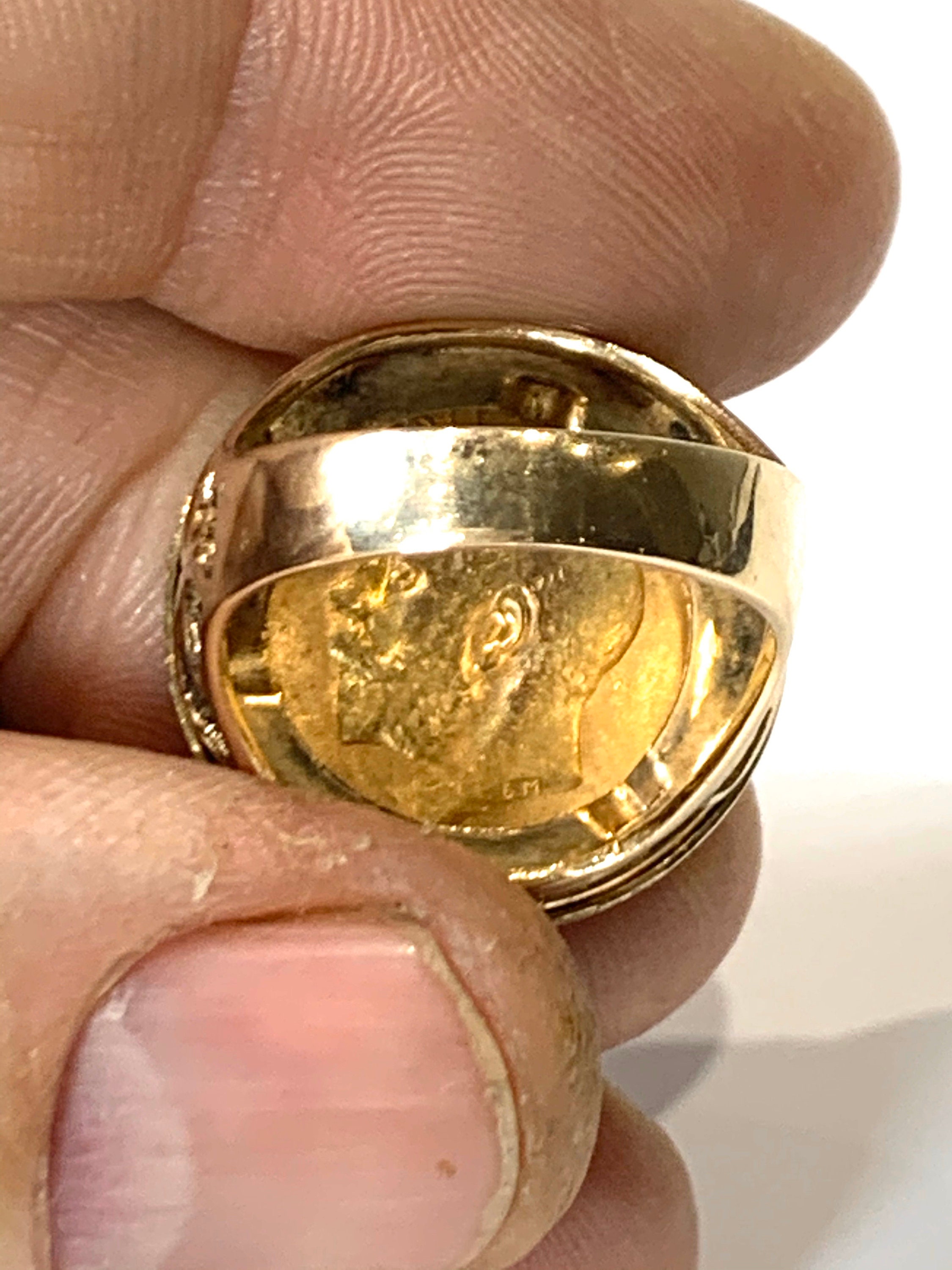 Mens half sale sovereign ring