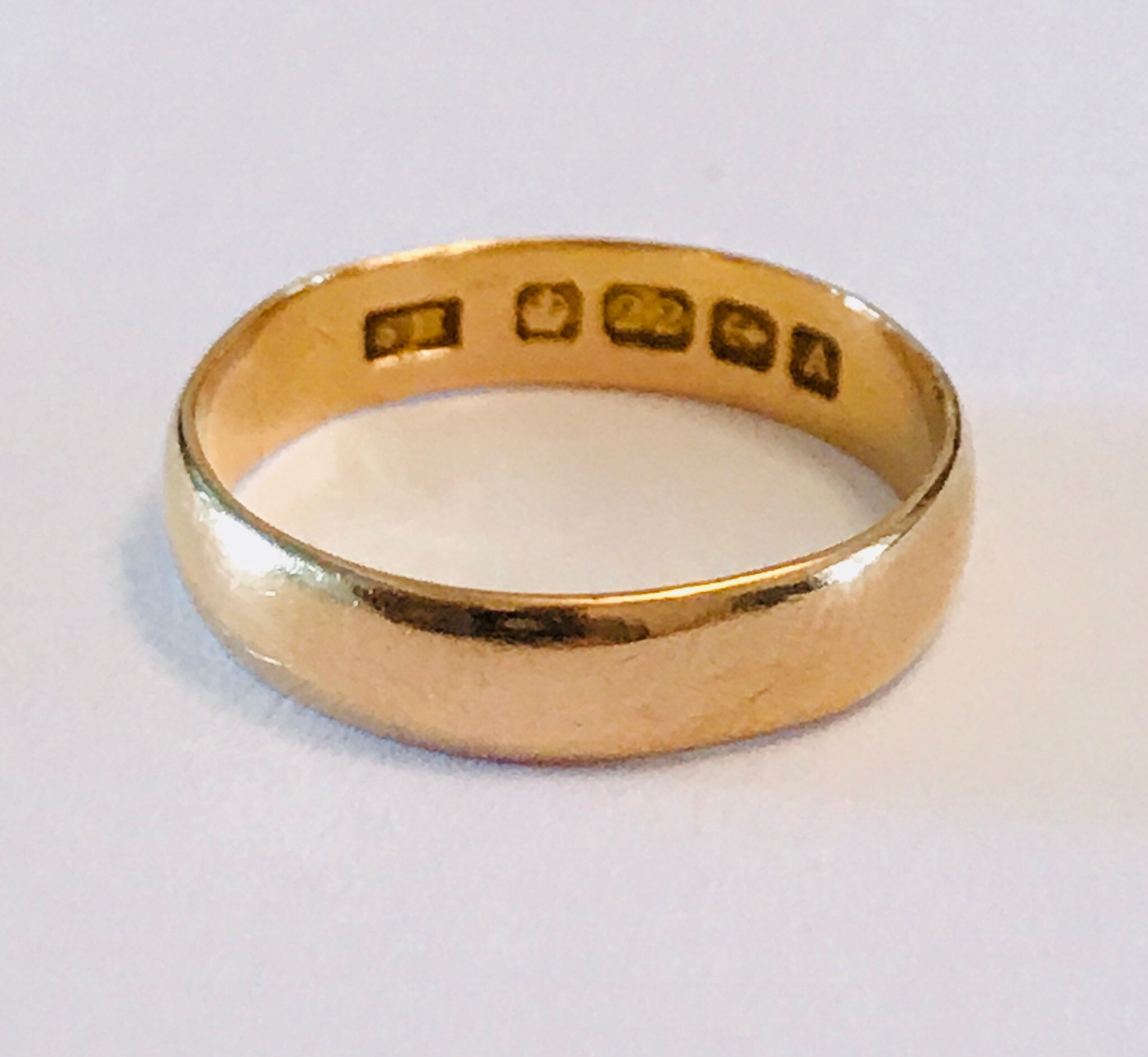 Superb antique 22ct gold wedding ring - hallmarked Birmingham 1925 ...