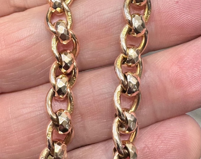 Superb Victorian 7 1/4 inch  9ct yellow gold faceted Roller ball bracelet - Birmingham 1897 - 18.5gms