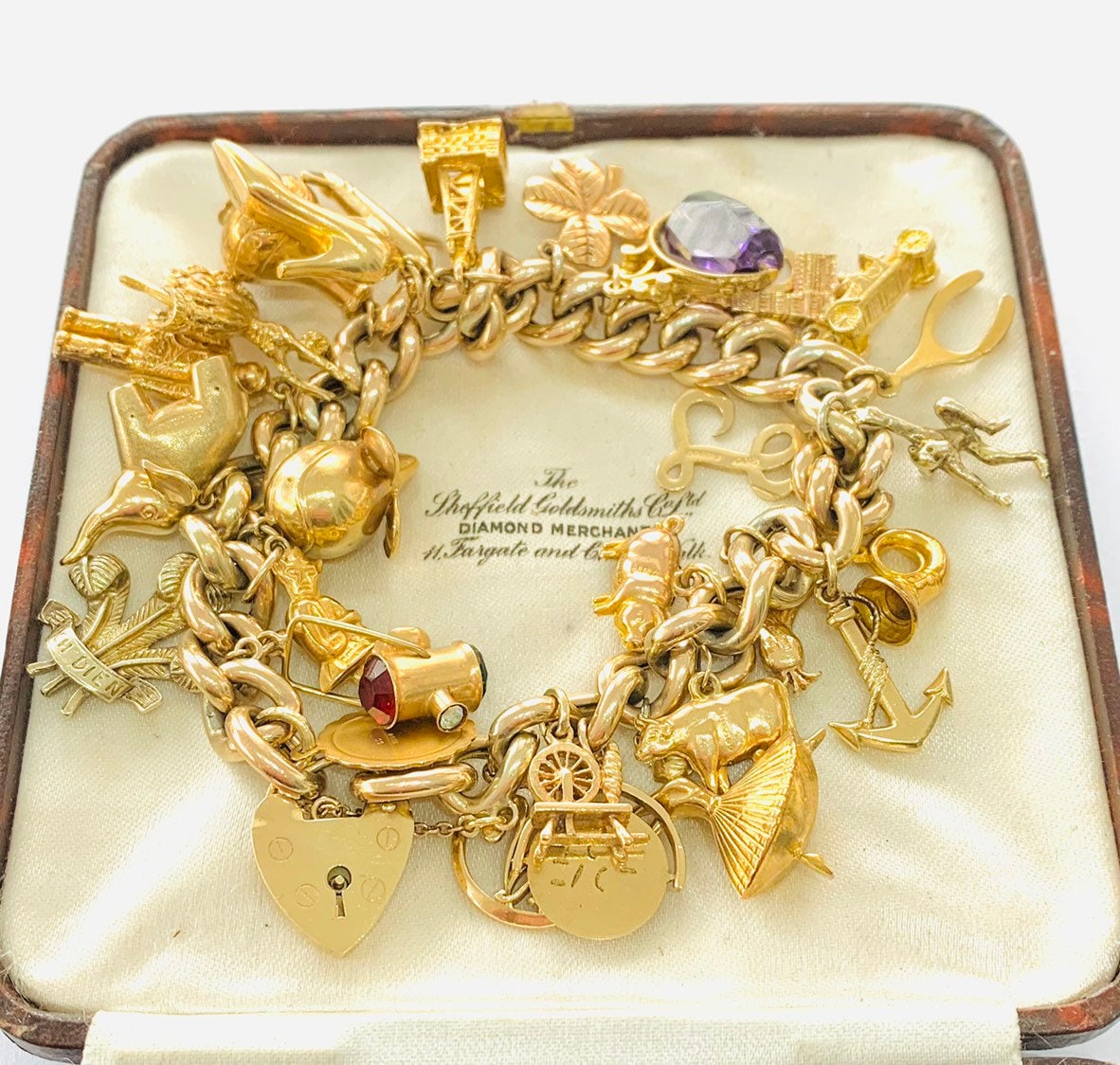 Vintage Gold Charms For Bracelets Estate 14kt Charm Bracelet,88.8 Grams ...