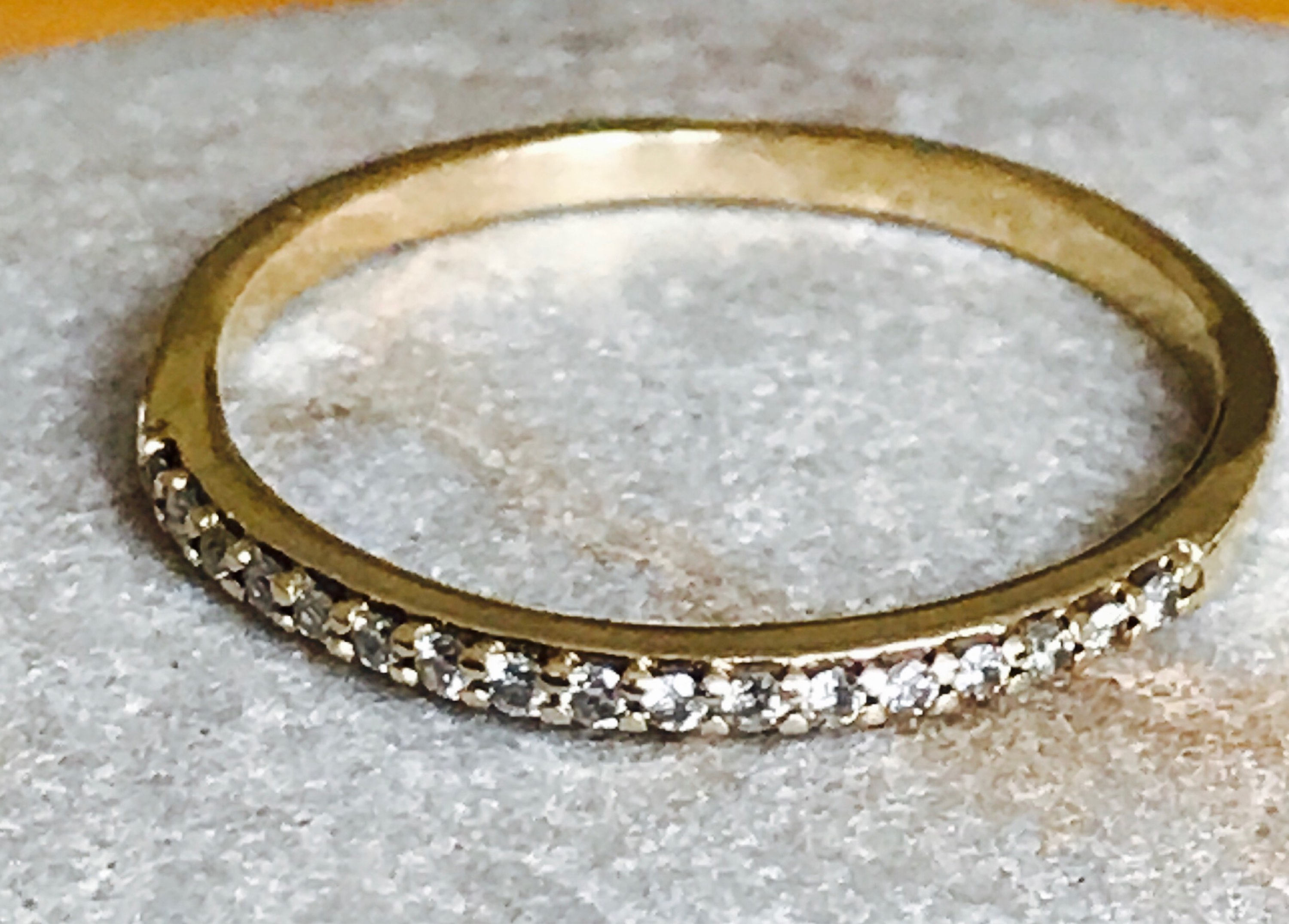 Two beautiful vintage 9ct white & yellow gold Diamond stacking rings ...
