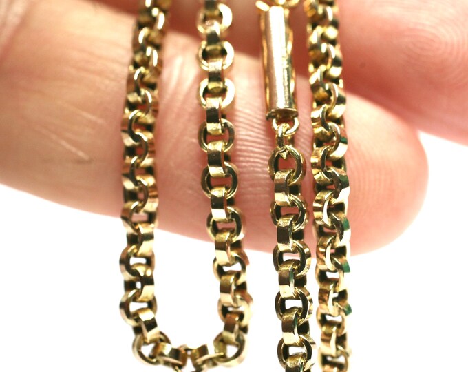 Superb antique 17 inch 9ct gold chain with barrel fastener - 8gms