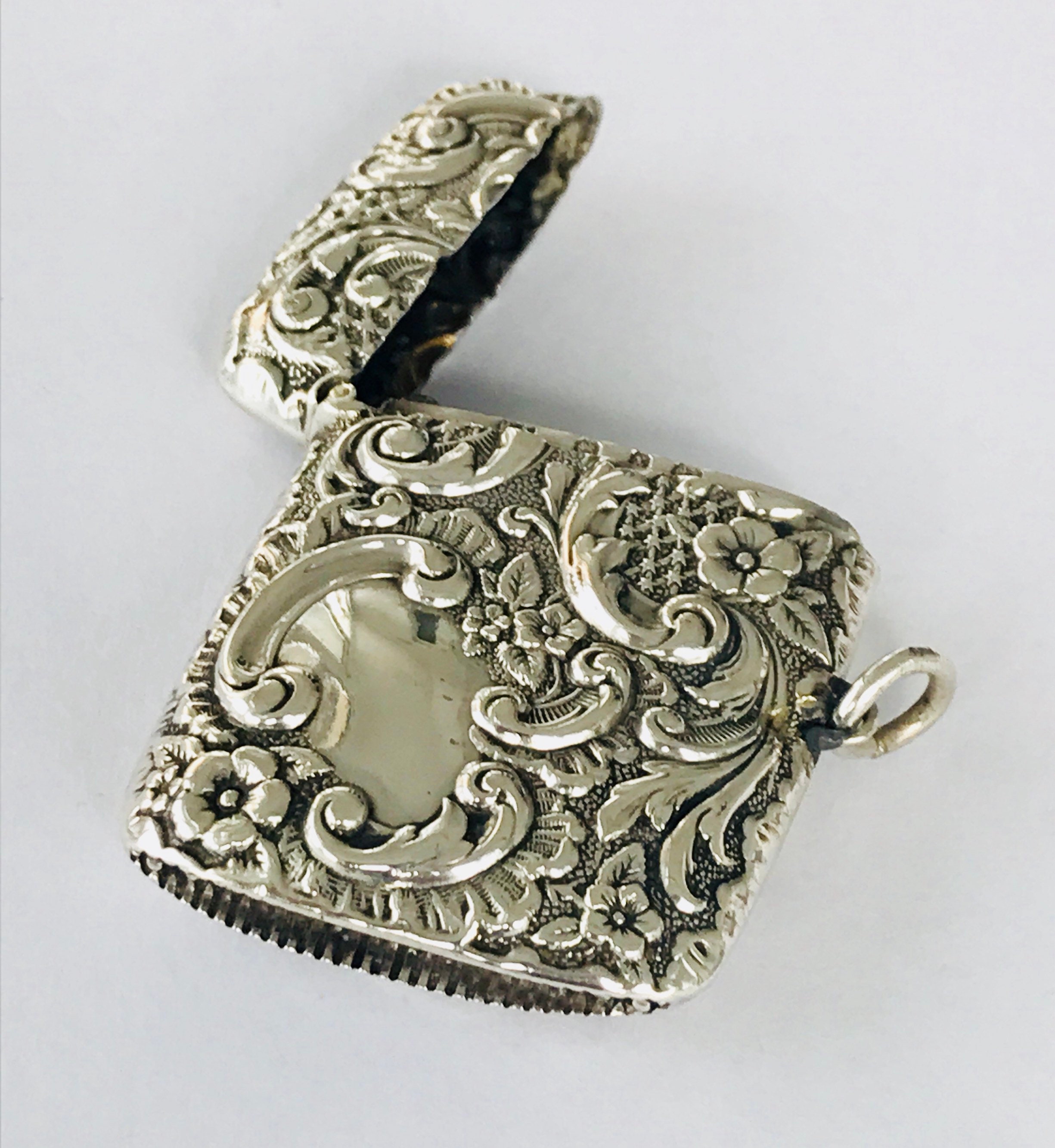 Stunning antique Victorian sterling silver Vesta match case ...