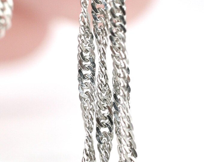 18 inch 9ct white gold twist link chain - fully hallmarked