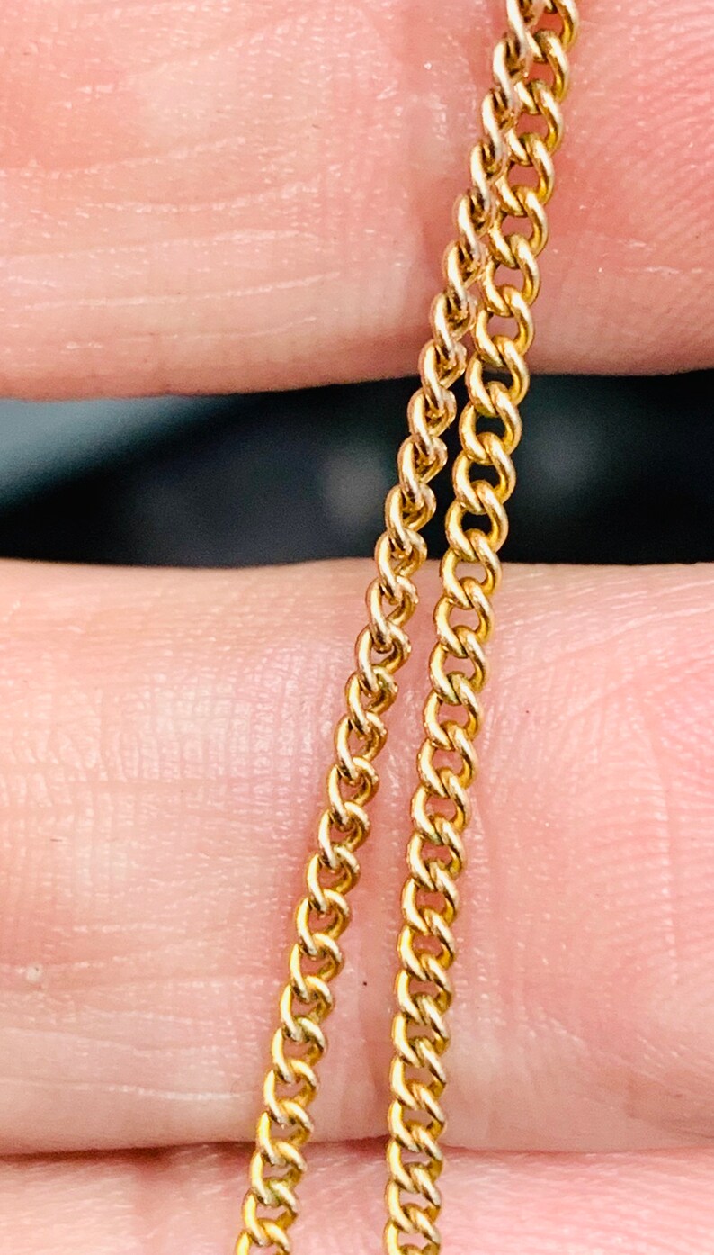 Vintage 9ct gold 16 inch fine curb link chain stamped 9C Etsy