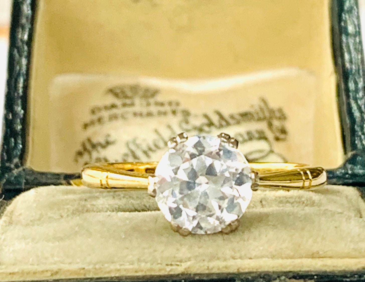 Rose Gold White sapphire Charlotte Vintage Engagement Ring