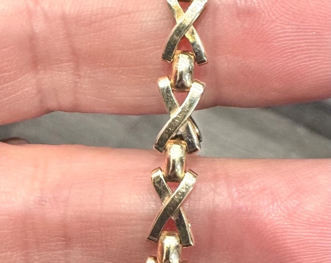 Vintage 7 1/2 inch 9ct gold bracelet - fully hallmarked - 9.6gms