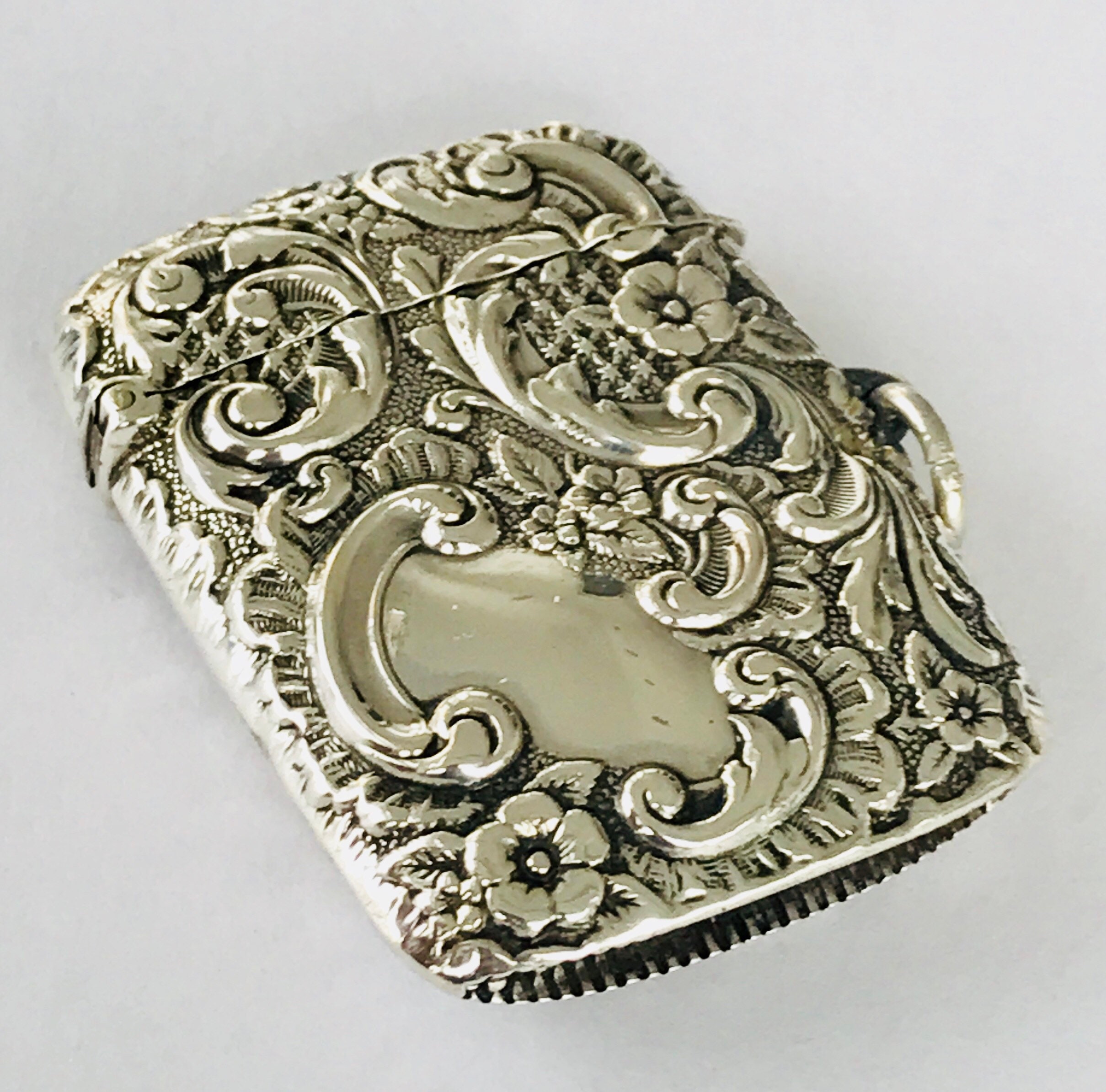 Stunning antique Victorian sterling silver Vesta match case ...