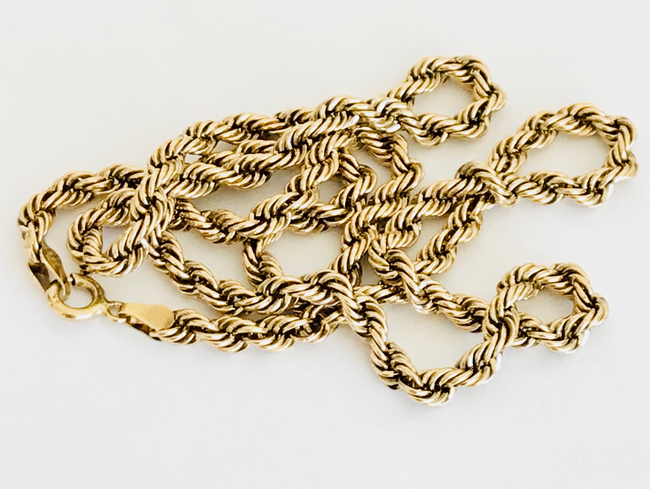 Vintage 9ct gold rope chain fully hallmarked
