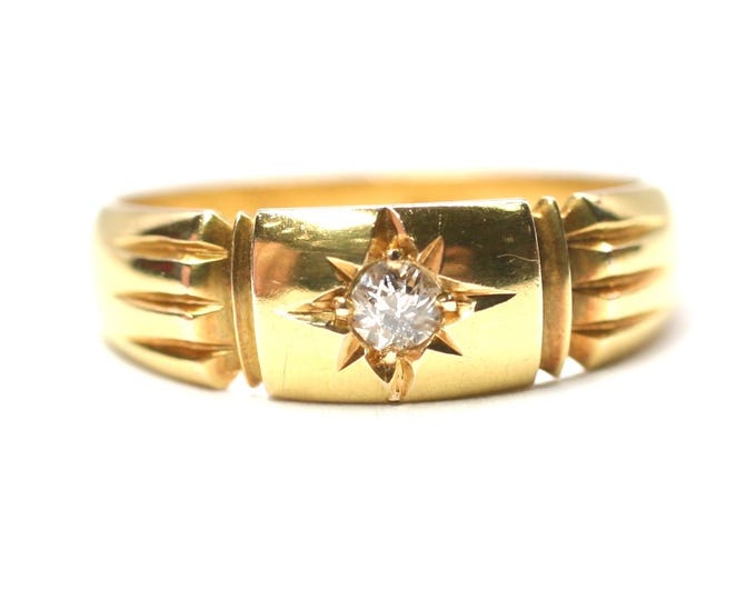 Superb Victorian 18ct gold Diamond gypsy ring - Chester 1890 - size N 1/2 or US 6 3/4