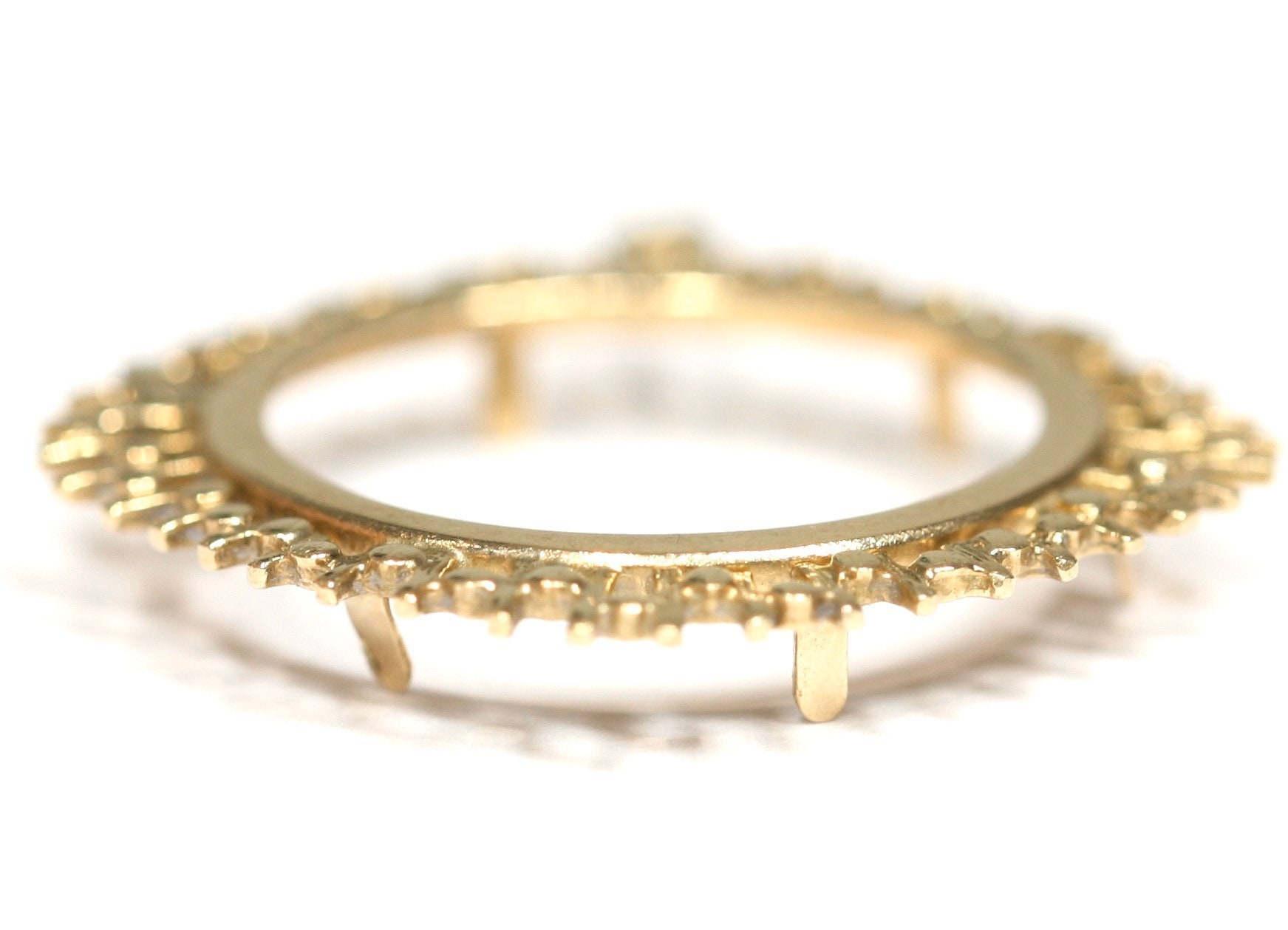 Superb vintage 9ct yellow gold full Sovereign pendant mount ...