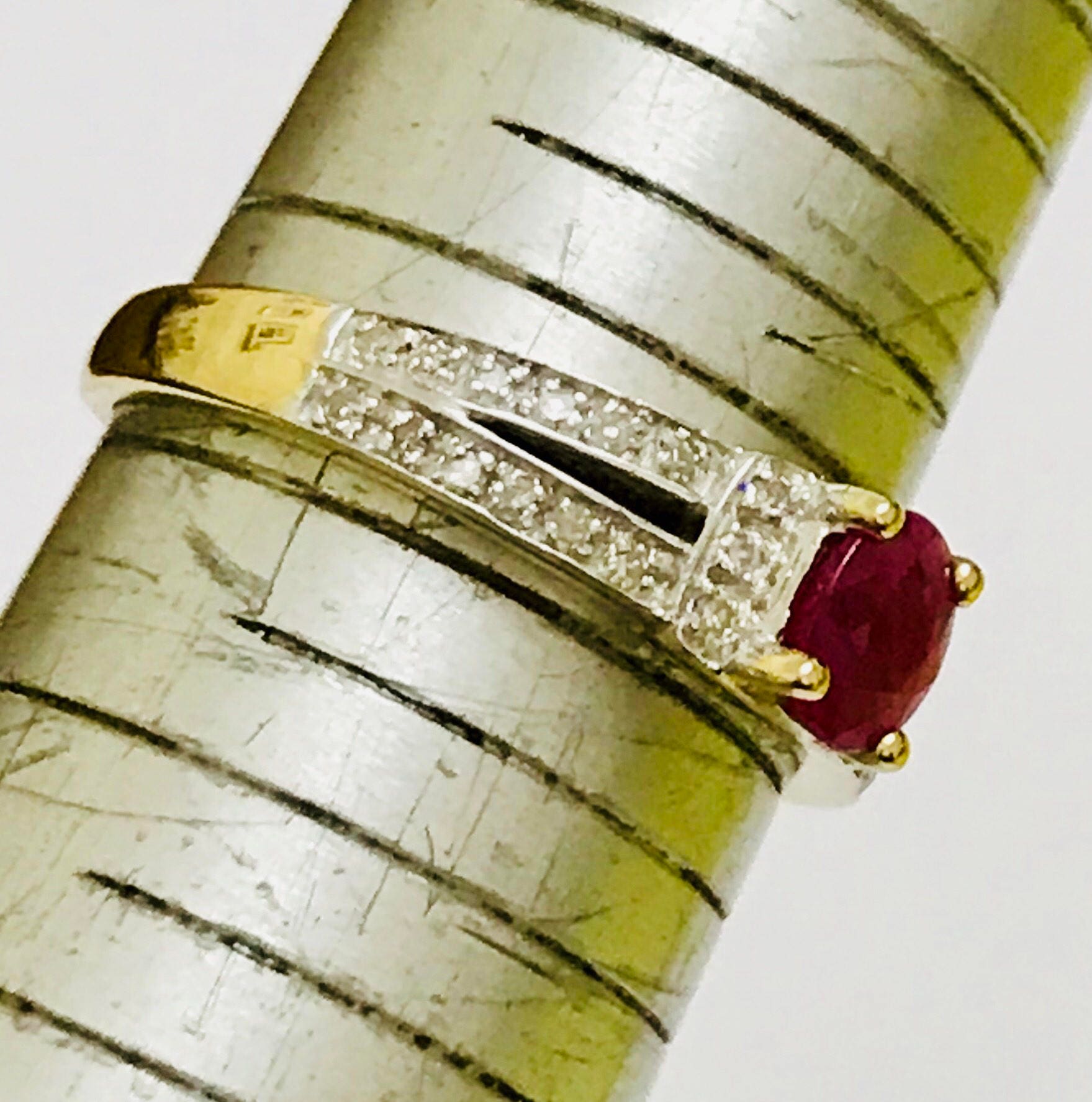 Reduced *** Stunning 9ct yellow gold Ruby and diamond ring - fully