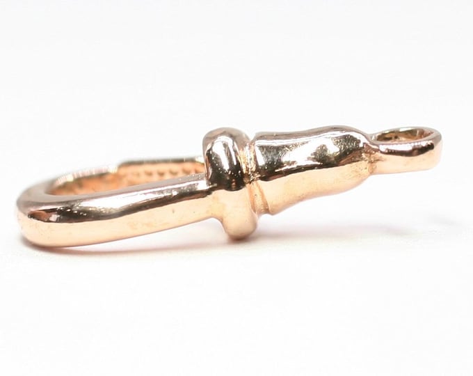 Vintage 9ct rose gold dog clip - 19.8mm