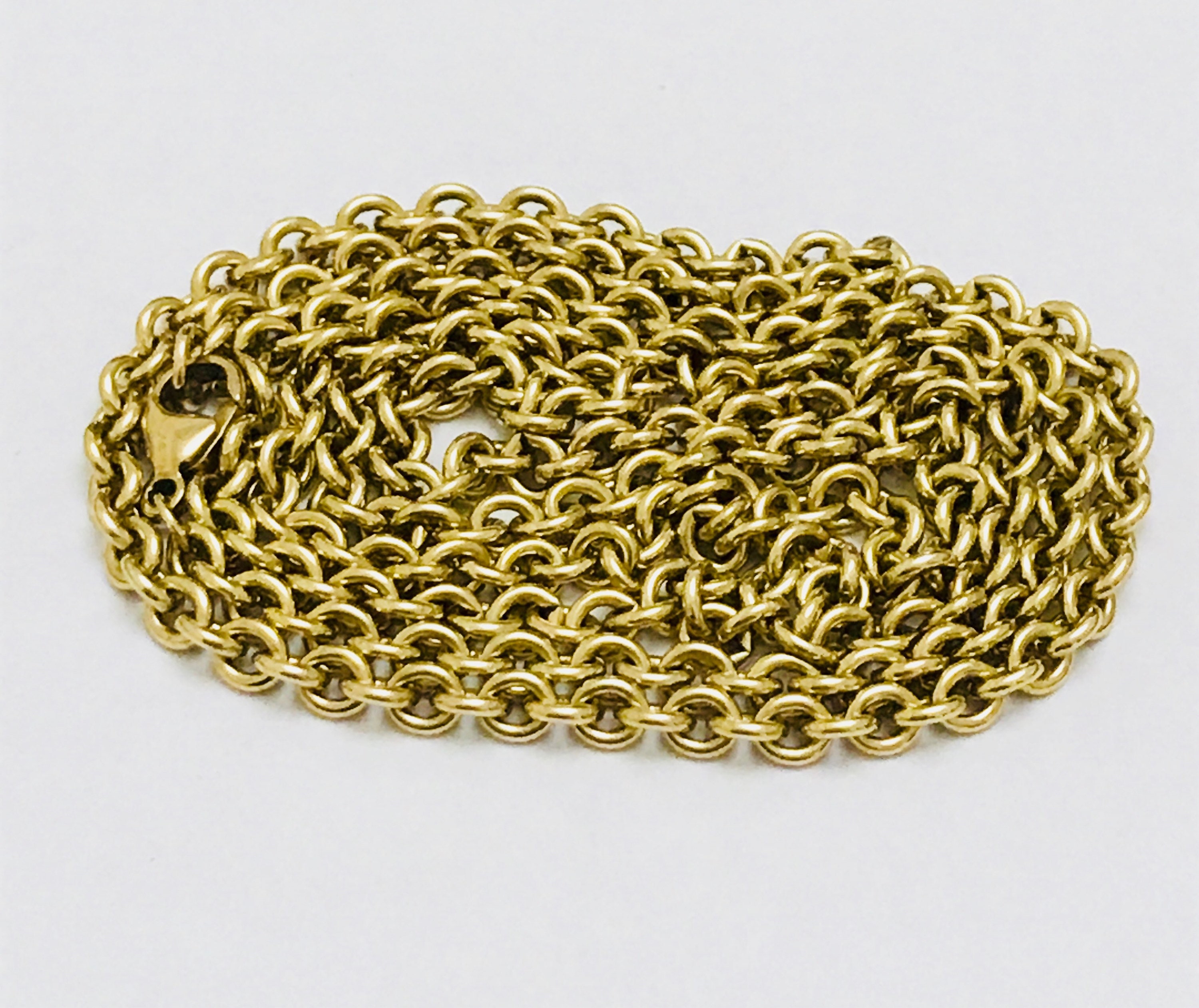 Superb very heavy vintage 9ct yellow gold 30 inch Rolo chain - fully ...