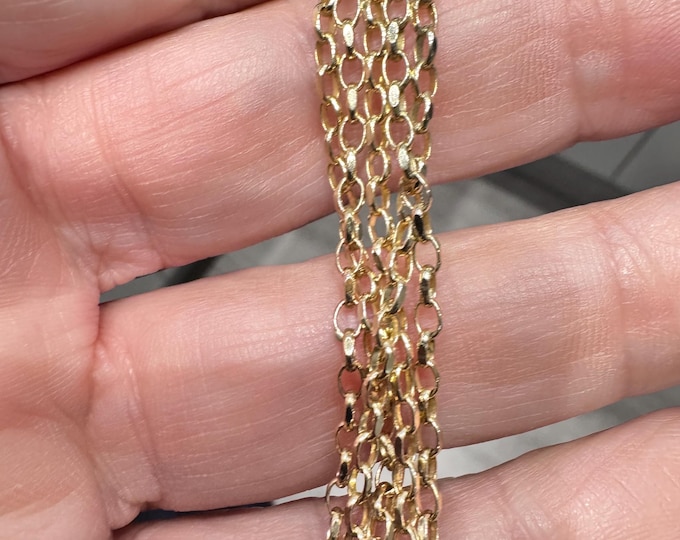 Vintage 23 1/2 inch 9ct gold brick link chain - fully hallmarked - 6gms