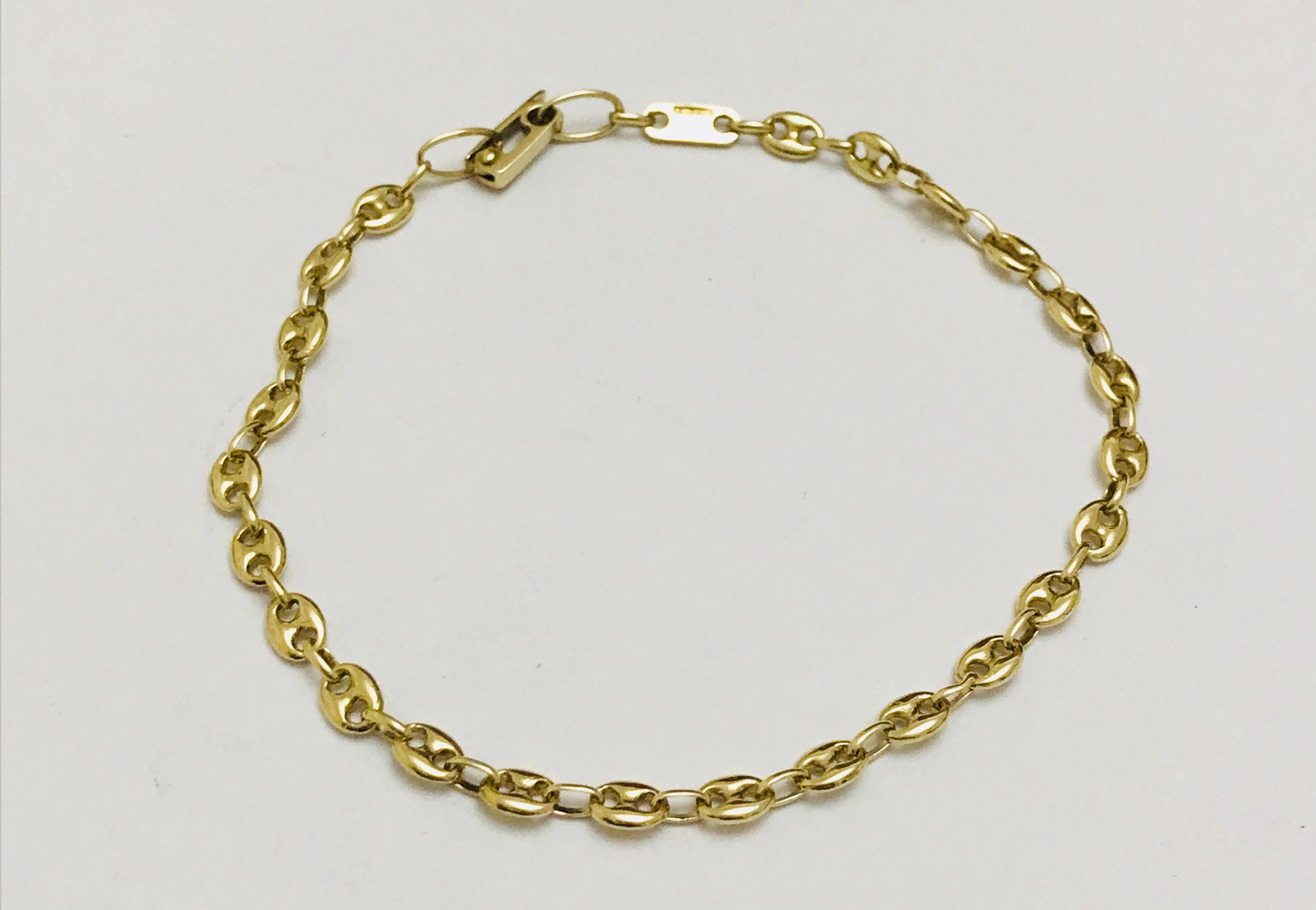 Stunning vintage 9ct yellow gold anchor link bracelet Birmingham 1984