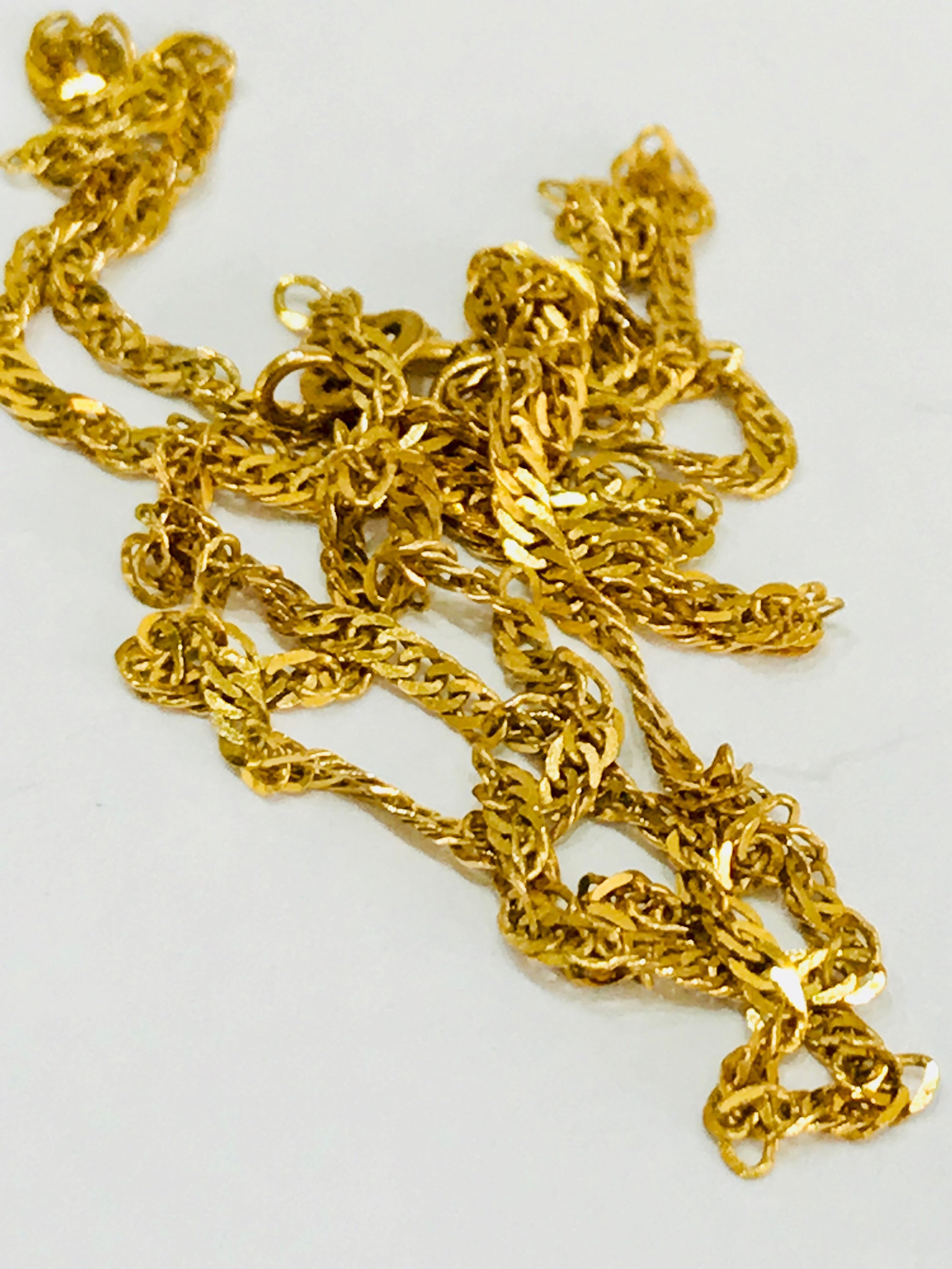 Vintage 9ct gold 18 inch twist link chain
