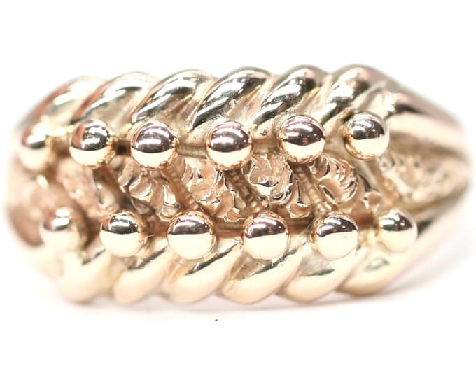 Superb Victorian 9ct gold Keeper ring - Birmingham 1899 - size N or US 6 1/2