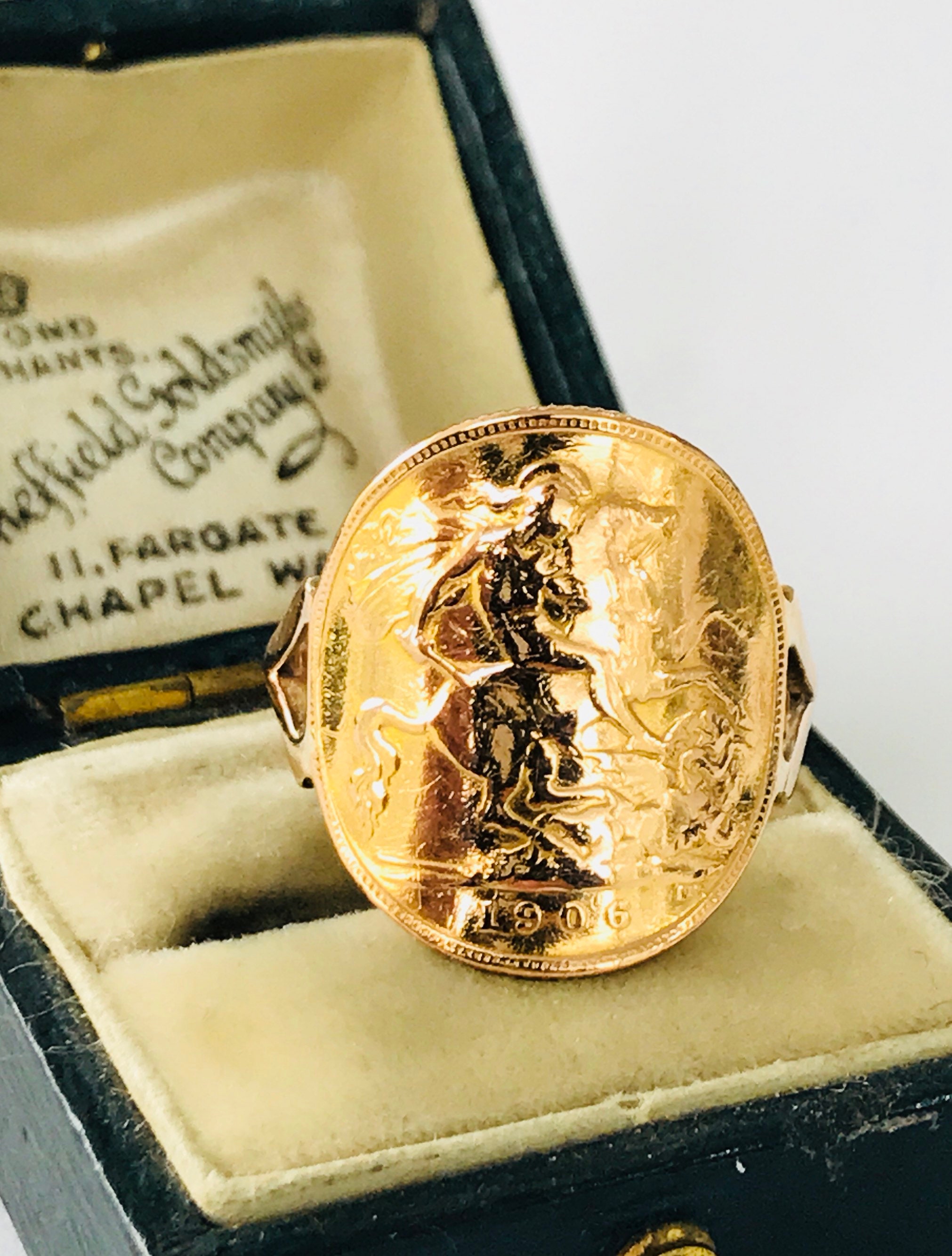 Antique 22ct gold Edward VII half Sovereign ring - 1906 ***Reserved***