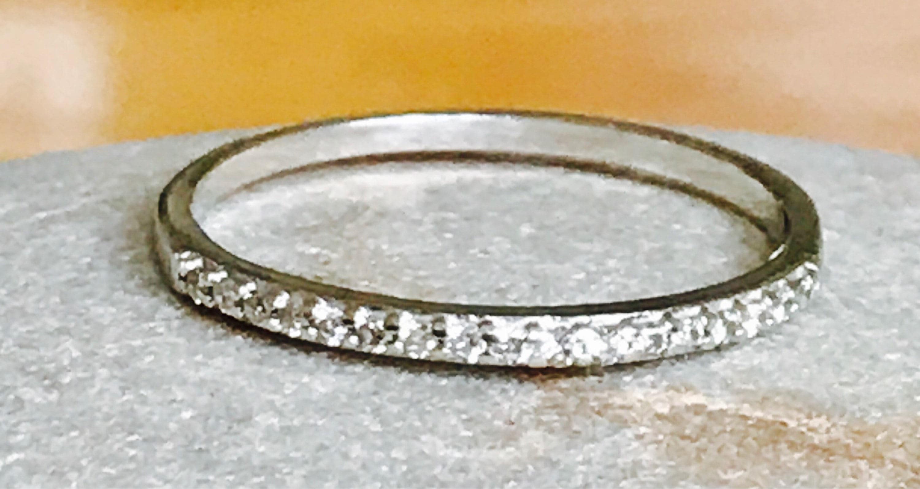 Two beautiful vintage 9ct white & yellow gold Diamond stacking rings